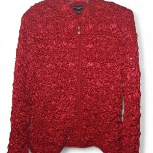 Bay Studio Sequinned Red Evening Jacket Size Large